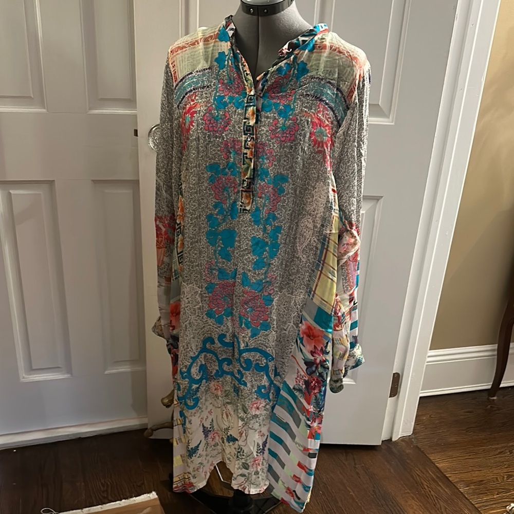 Johnny Was Dress Kaftan Caftan Multi Color Size Large